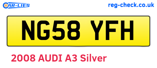NG58YFH are the vehicle registration plates.