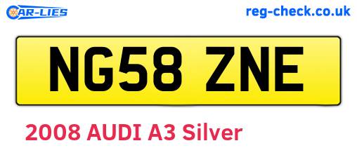 NG58ZNE are the vehicle registration plates.