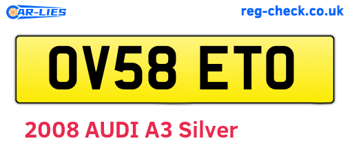 OV58ETO are the vehicle registration plates.