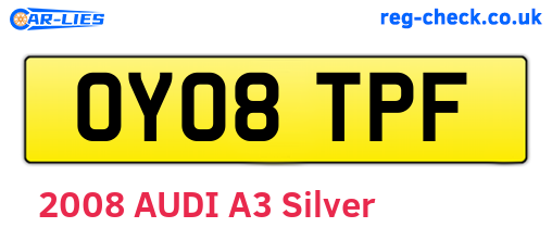 OY08TPF are the vehicle registration plates.