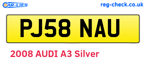 PJ58NAU are the vehicle registration plates.