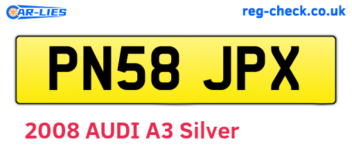 PN58JPX are the vehicle registration plates.