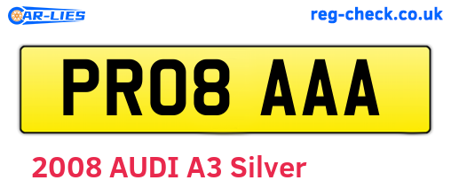 PR08AAA are the vehicle registration plates.