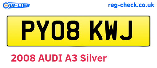 PY08KWJ are the vehicle registration plates.