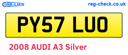 PY57LUO are the vehicle registration plates.