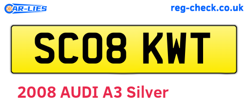 SC08KWT are the vehicle registration plates.