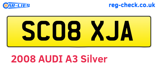 SC08XJA are the vehicle registration plates.
