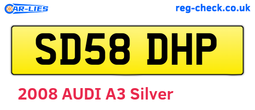 SD58DHP are the vehicle registration plates.