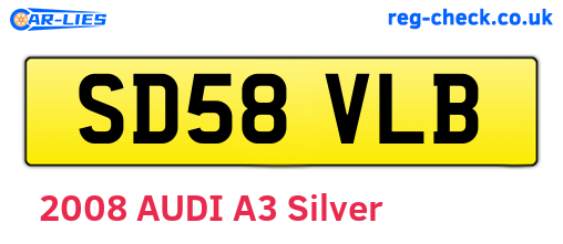 SD58VLB are the vehicle registration plates.