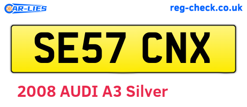 SE57CNX are the vehicle registration plates.