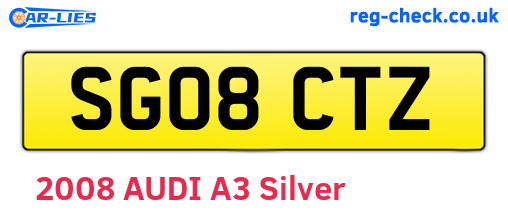 SG08CTZ are the vehicle registration plates.