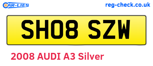 SH08SZW are the vehicle registration plates.