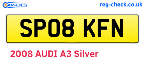 SP08KFN are the vehicle registration plates.
