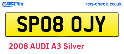 SP08OJY are the vehicle registration plates.