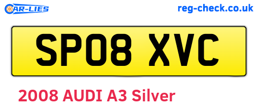 SP08XVC are the vehicle registration plates.