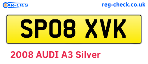 SP08XVK are the vehicle registration plates.