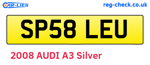 SP58LEU are the vehicle registration plates.