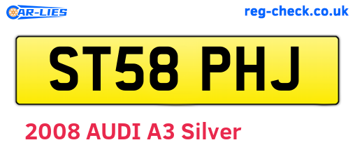 ST58PHJ are the vehicle registration plates.