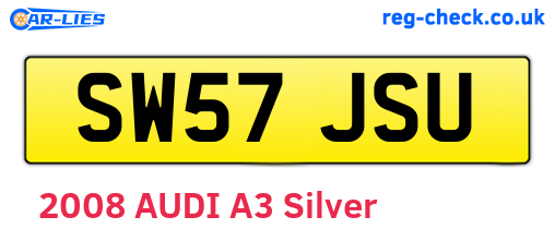 SW57JSU are the vehicle registration plates.