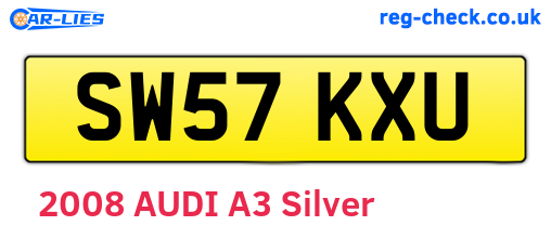 SW57KXU are the vehicle registration plates.