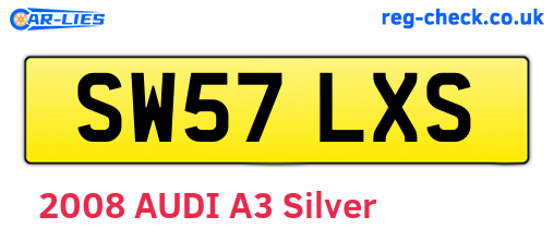 SW57LXS are the vehicle registration plates.