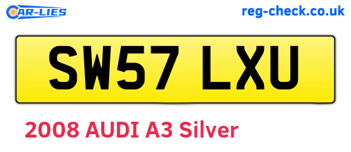 SW57LXU are the vehicle registration plates.