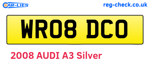 WR08DCO are the vehicle registration plates.