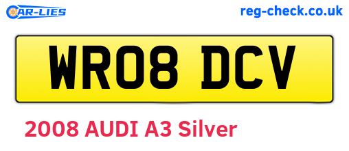 WR08DCV are the vehicle registration plates.