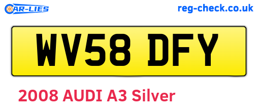 WV58DFY are the vehicle registration plates.