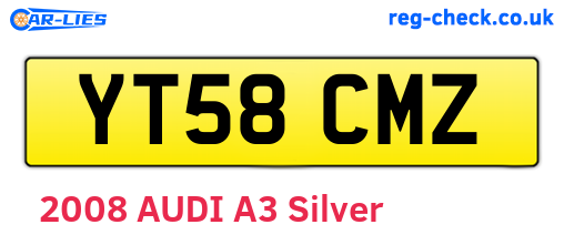 YT58CMZ are the vehicle registration plates.