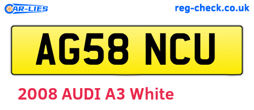 AG58NCU are the vehicle registration plates.