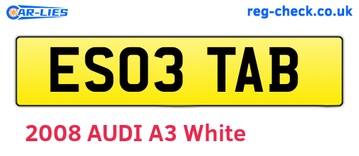 ES03TAB are the vehicle registration plates.