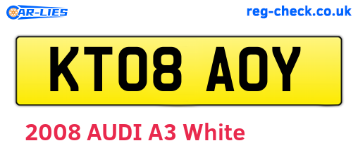KT08AOY are the vehicle registration plates.