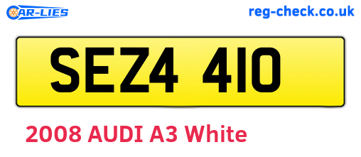 SEZ4410 are the vehicle registration plates.
