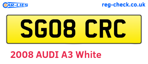 SG08CRC are the vehicle registration plates.