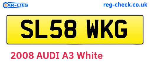 SL58WKG are the vehicle registration plates.