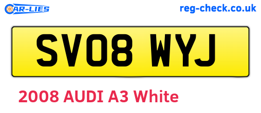 SV08WYJ are the vehicle registration plates.
