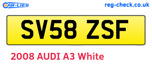 SV58ZSF are the vehicle registration plates.