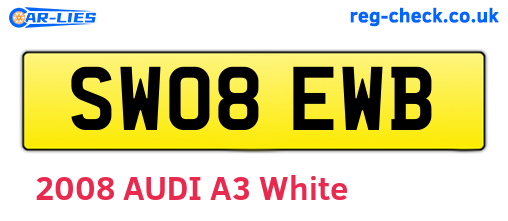 SW08EWB are the vehicle registration plates.
