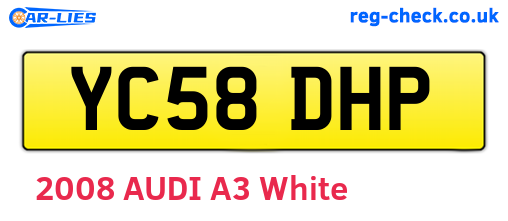 YC58DHP are the vehicle registration plates.