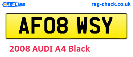 AF08WSY are the vehicle registration plates.
