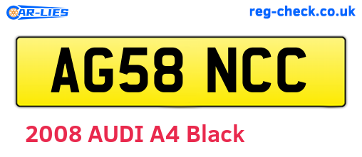 AG58NCC are the vehicle registration plates.
