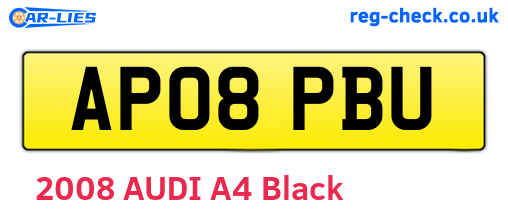 AP08PBU are the vehicle registration plates.