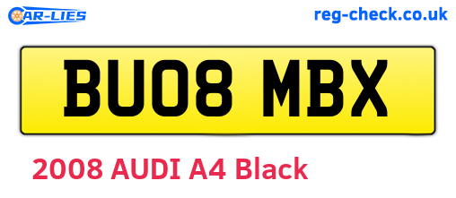 BU08MBX are the vehicle registration plates.
