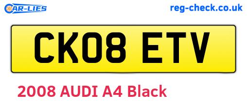 CK08ETV are the vehicle registration plates.