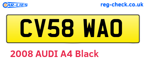 CV58WAO are the vehicle registration plates.