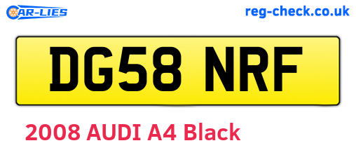 DG58NRF are the vehicle registration plates.