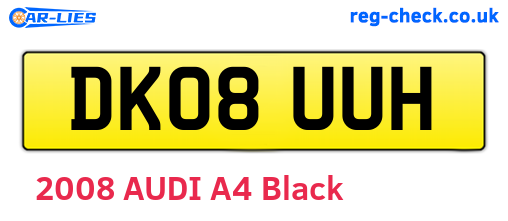 DK08UUH are the vehicle registration plates.