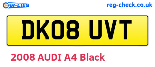 DK08UVT are the vehicle registration plates.