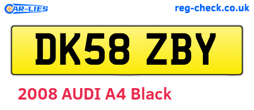 DK58ZBY are the vehicle registration plates.